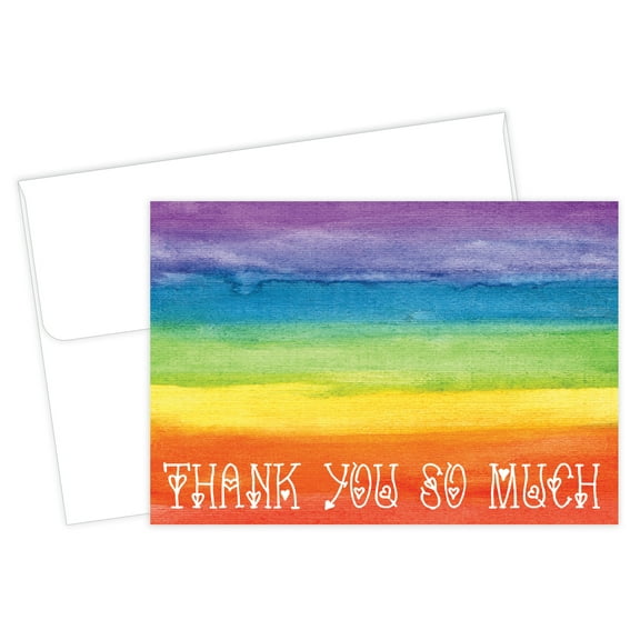 Great Papers!® Thank You Note Card, 4.875" x 3.375", Rainbow Love, 20 count