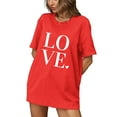 thumbnail image 2 of Otvok Womens Summer Pure Cotton Short Sleeved T-Shirt Valentine'S Day Love Printed Sports Tops, 2 of 6