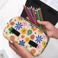 thumbnail image 6 of Goofa Groovy Daisy Flowers Pattern Double Layer Pen Pencil Case, Protective Large Capacity Storage Organizer Pen Pouch, Office College Supplies for Teens Adults, 6 of 7