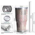 thumbnail image 3 of 30oz Pioneer Flower Floral Print Pattern Tumbler, Double Wall Vacuum Insulated Cup, BPA-Free Leak Proof Lid & Reusable Straws, Hot 12h, Cold 34h, 3 of 6