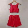thumbnail image 4 of Workout Shorts Women,Summer Two Piece Outfits For Women Casual Sleeveless Crop Tops And Loose Shorts Set 2 Piece,High Waisted Shorts Women(Size:XL), 4 of 5