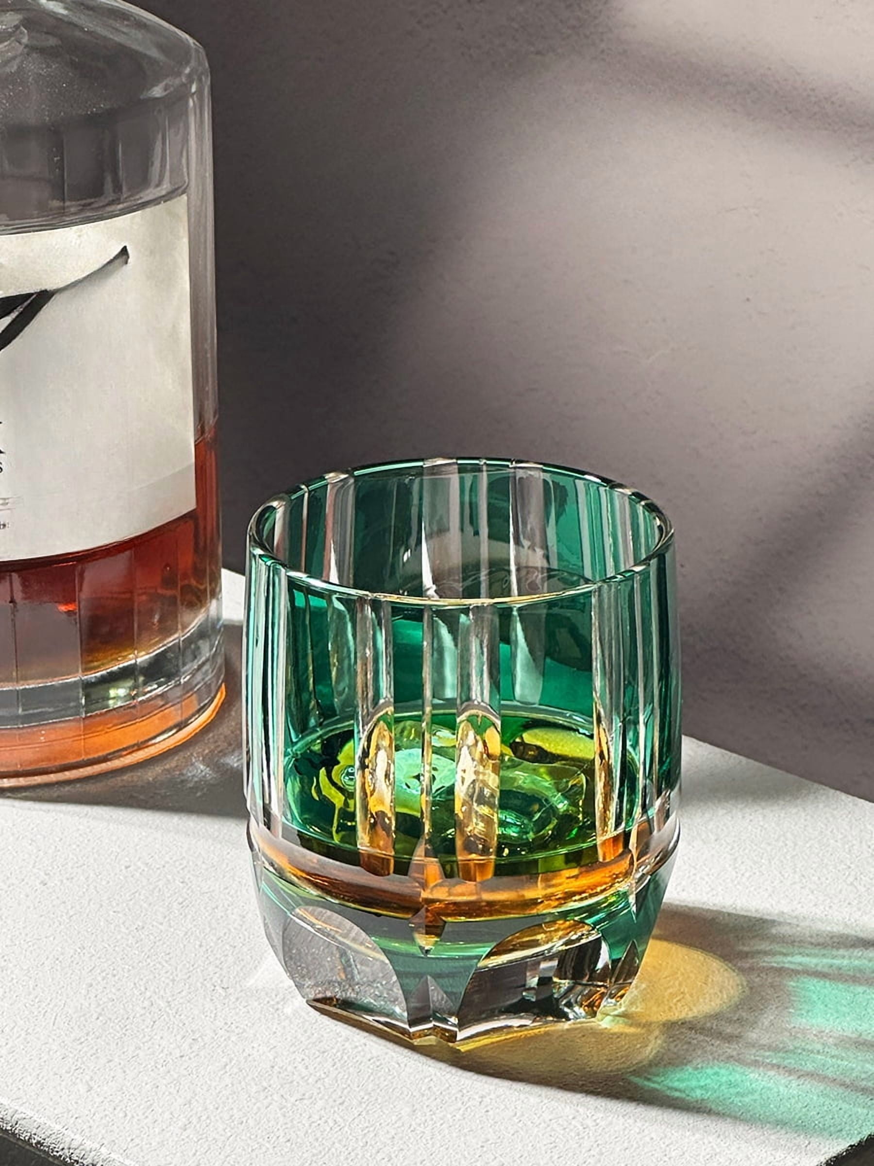 Premium Crystal Whiskey Glasses Edo Kiriko Bamboo Design Luxury Gift Set Japanese Cut Glass for Scotch Wine