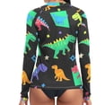 thumbnail image 2 of ALAZA Womens UPF 50+ Rash Guard Dinosaur Long Sleeve UV Protection Sun Shirts Tops XL, 2 of 7