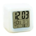 thumbnail image 4 of LED Digital Alarm Clock Mini Desk Cube Clock with Colorful Lights and Multiple Modes Multifunctional Glow Desk Clock Battery Powered Desktop Decoration for Bedroom Office Home Kitchen, 4 of 6