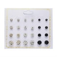 thumbnail image 3 of Xihbxyly Juego de Pendientes de Perlas de Cristal, Pendientes de Diamantes de Imitación de Moda, Doce Pares de Pendientes para Mujer, Diseño Elegante y Moderno, Accesorios de Uso Diario, Estilo Europ, 3 of 5