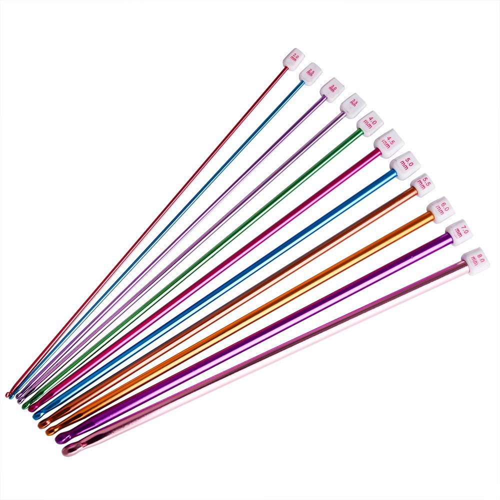 10" Sewing Solutions 8pc Knitting Needles Set 4mm 8mm 6mm 5mm 25cm 