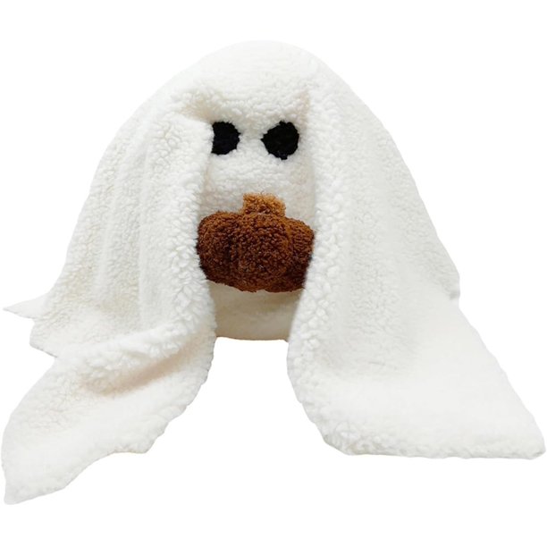 Gus el fantasma con almohada de calabaza de peluche de 10 pulgadas, juguete de peluche de terror de Halloween para niños y niñas, muñeco de peluche suave, regalo para fanáticos y niños