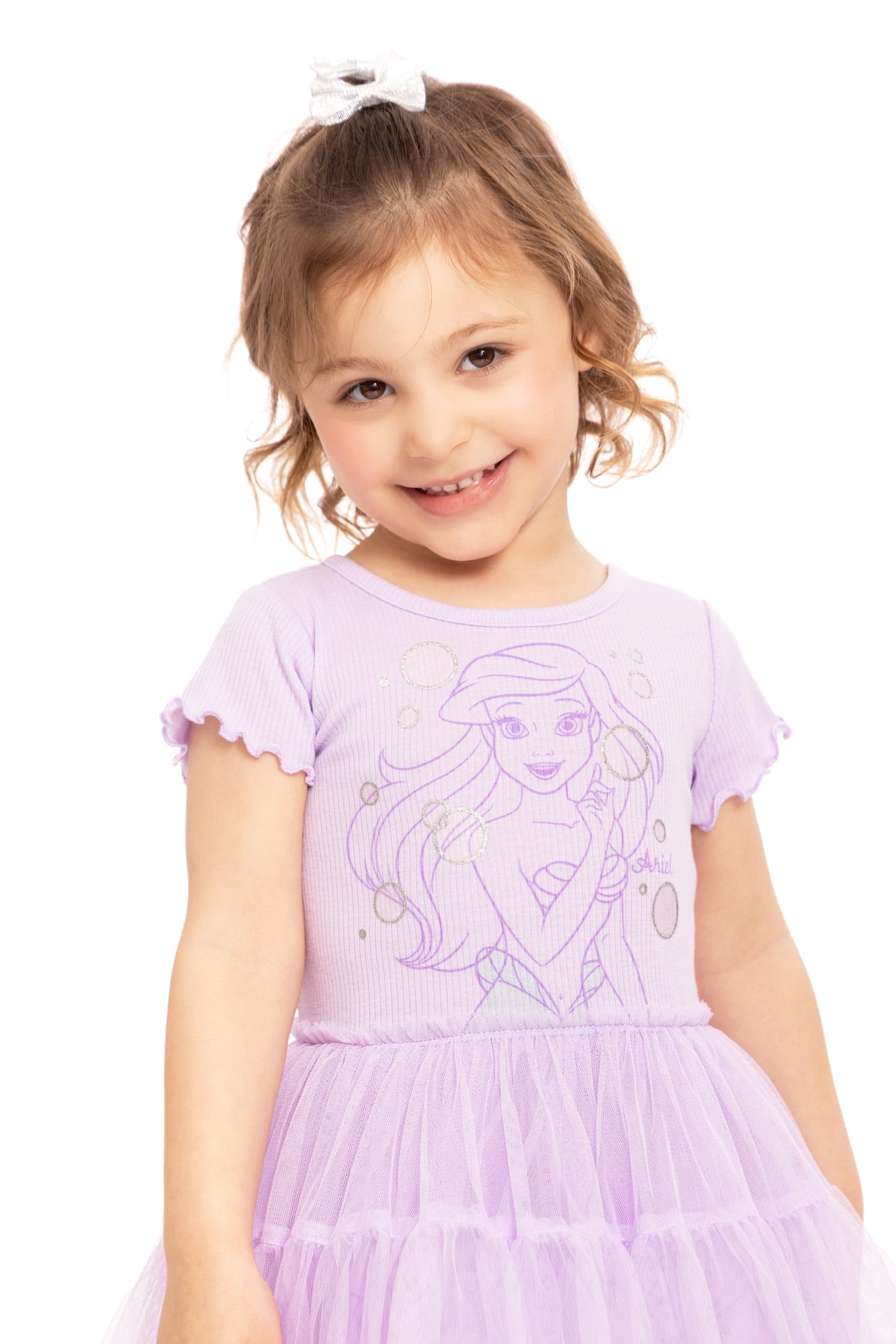 The Little Mermaid Ariel Toddler Girls Graphic Tutu Dress with Short Sleeves, Sizes 12M-5T
