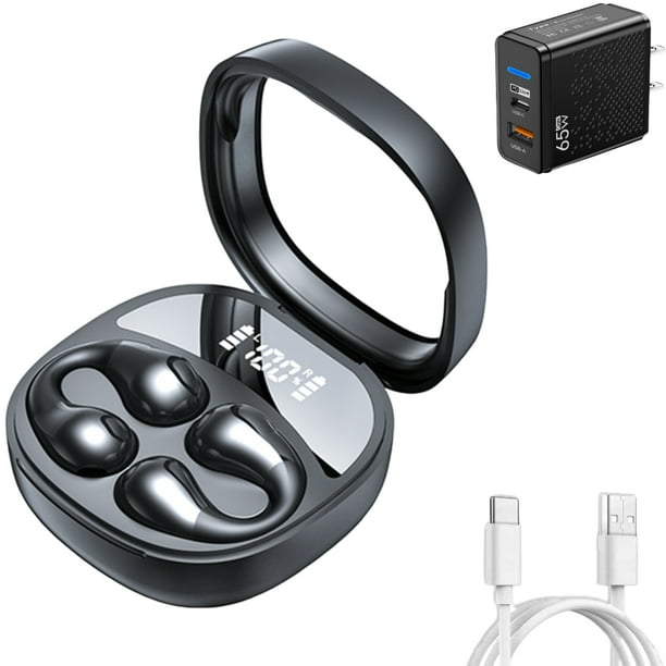 Audífonos Inalámbricos Deportivos 5.3 con Microfono y Cargador USB+PD Tipo-C 33W Ehuebsd con Pantalla Digital LED para iPhone Samsung Huawei Laptop