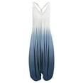 thumbnail image 2 of Kagetolytai Jumpsuits for Women Women's Casual Print Loose Large Size Casual Sleeveless Strappy Jumpsuit Jumpsuit Blue 2XL, 2 of 3