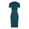 thumbnail image 6 of Jalioing Women's 2 Piece Skirt Set Tight A-Line Midi Skirts with Short Sleeve Crop Top Slim 2PCS Ladies Sets, 6 of 6