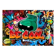 Tiptophomedecor Peel and Stick Street Art Wallpaper Wall Mural - Be Cool Graffiti - Removable Wall Decals