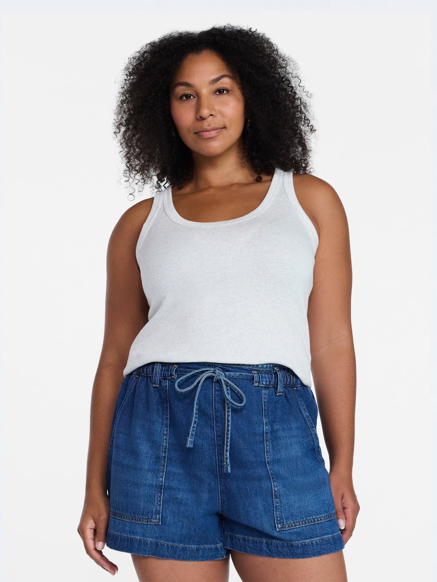 Time and Tru Women's Ribbed Tank Top, Sizes XS-XXXL
