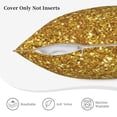 thumbnail image 5 of Kll Gold Glitter Decorative Throw Pillow Covers Velvet Soft For Couch Sofa Bedroom Living Room Outdoor (Pillow core not included) -16"X16", 5 of 8