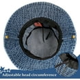 thumbnail image 7 of Denim Bucket Hat for Women Blue Jean Western Fisherman Hats Packable Outdoor Boonie Sun Cap, 7 of 7