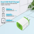 thumbnail image 4 of USB C Block, Dual Port USB Charger Plug with 2 Pack 6FT USB C Cable Cord, Hootek Type C Charger Adapter Fast Charger Power Station Type C Wall Charger Brick Fast Charging for Samsung, Green, 4 of 7