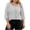 Gray, variant on Women's Plus 3/4 Sleeve Striped Blouse Square Neck, Asymmetrical Button Down Tops Summer Business Casual Office Tunic Soft Stretchy Jersey Classic Fit Clothes