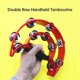 thumbnail image 1 of Handheld Tambourine Double Row Handbell Ergonomic Handle Grip Tambourine for KTV Party, 1 of 5