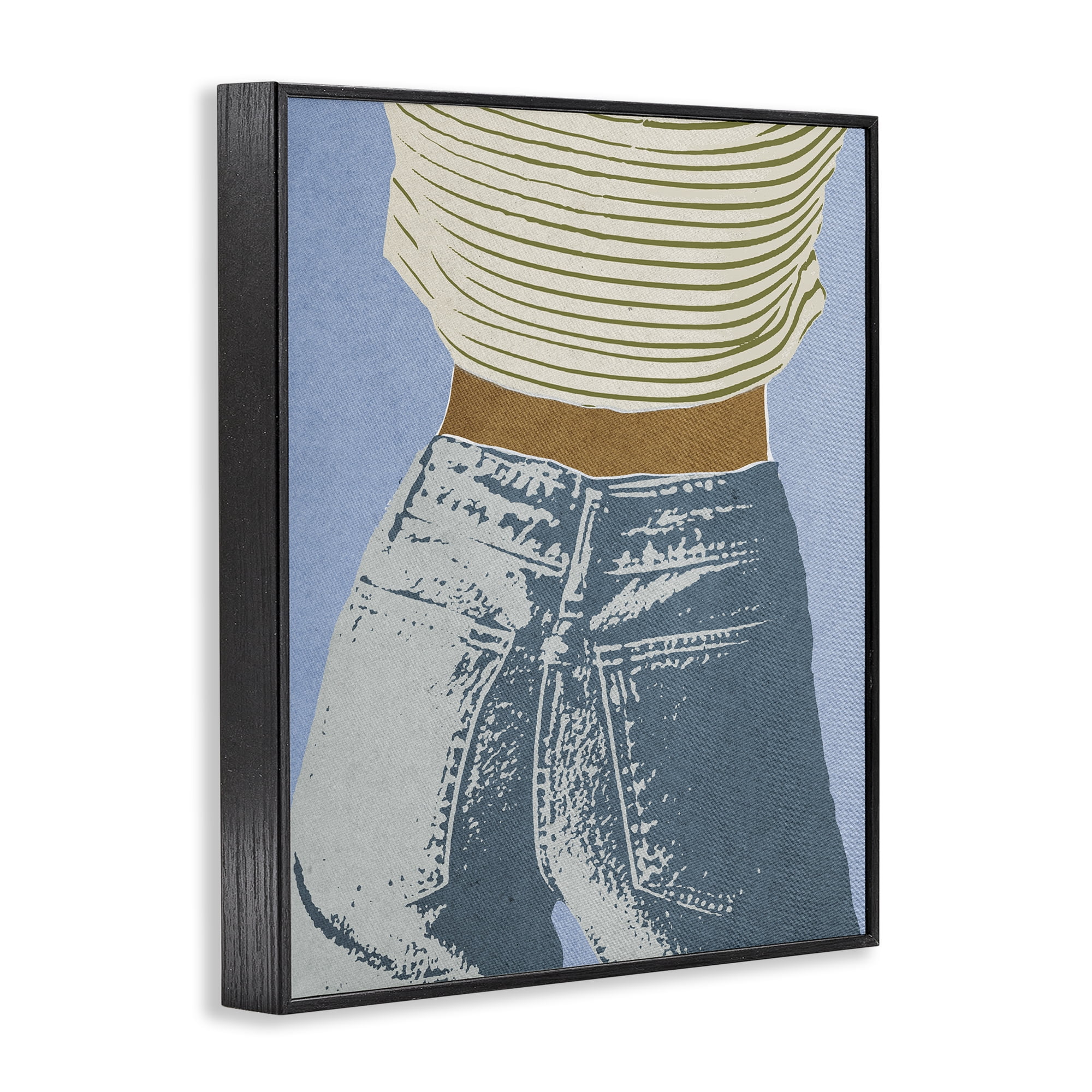 Stupell Industries Vintage Jeans & Tee Black Framed Giclee Art, design by Victoria Barnes