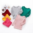 thumbnail image 4 of Autumn Baby Girls Long Sleeve Solid T-shirt Kids Cotton Tops Tees Casual Blouse, 4 of 5
