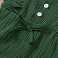 thumbnail image 6 of FRSASU Kids Clothing Baby Kids Girls Sleeveless Ruffle Button Romper jumpsuit+Headband Set Green 80(80), 6 of 9