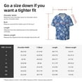 thumbnail image 5 of Balery whiet Snowflake blue background Camisa Casual de Manga Corta con Botones para Hombre, Texturizada, Estilo Cubano, para Playa, Verano-Small, 5 of 5