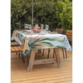 thumbnail image 2 of Outdoor Tablecloth with Umbrella Hole and Zipper, Octopus Coastal Rectangle Table Cloth 60x120 Inch Waterproof Tablecloth, Summer Nautical Starfish Coral Ocean Picnic Table Cover for Patio Camping, 2 of 7