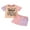 Purple, variant on Toddler Baby Girl Summer Clothes Set 6 12 18 24 Months 2T 3T 4T Letter Print Short Sleeve Round Neck T-Shirt with Contrast Color Shorts Outfits