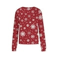 thumbnail image 5 of asdoklhq Christmas Mock Neck Sweatshirt Women's Long Sleeve Hoodless Christmas Printed Casual Warm Sweatshirt Multicolor 3X, 5 of 6