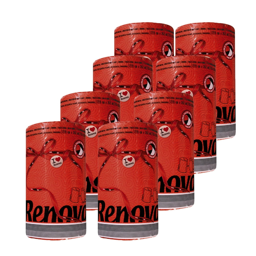 Luxury Colored Paper Towel Jumbo Rolls 2Ply120 Sheets Set of 8