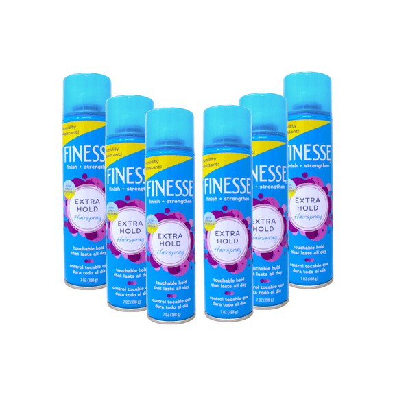 Finesse Extra Hold Hairspray, Finish   Strengthen, Touchable All-Day Hold, 7 oz (Pack of 6)