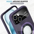 thumbnail image 4 of Compatible with iPhone 15 Case 2023 【Support for Magsafe】 Magnetic Logo View Magnetic Plating Luxury Case Wide Lens Camera Protection Shockproof Corner Back Cover -Purple, 4 of 11