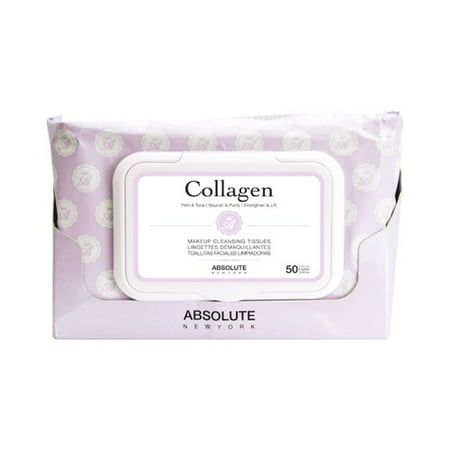 - (3 Pack) ABSOLUTE Makeup Cleansing Tissue 50CT - Collagen