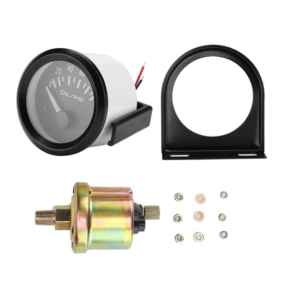 Auto Pressure Indicator, Clear Display Oil Pressure Gauge  Stability ABS Housing 0-100PSI 12V  For Engine Fuel Measuring
