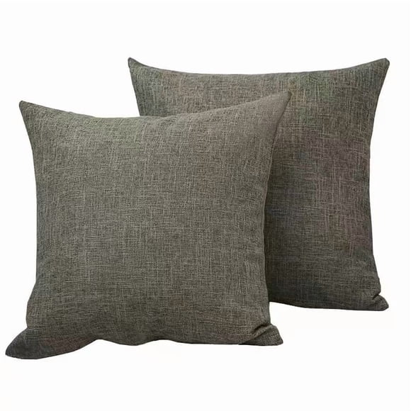 Hongan Funda de Almohada Funda de Almohada Decorativa Amarilla para Sofá Fundas de Almohada Cuadradas de Lino Rústico para el Hogar para Decoración Del Sofá Del Hogar 18 " 18" Paquete de 4 Gris Claro