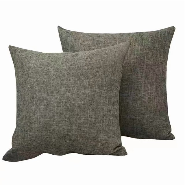 Hongan Funda de Almohada Funda de Almohada Decorativa Amarilla para Sofá Fundas de Almohada Cuadradas de Lino Rústico para el Hogar para Decoración Del Sofá Del Hogar 18 " 18" Paquete de 4 Gris Claro