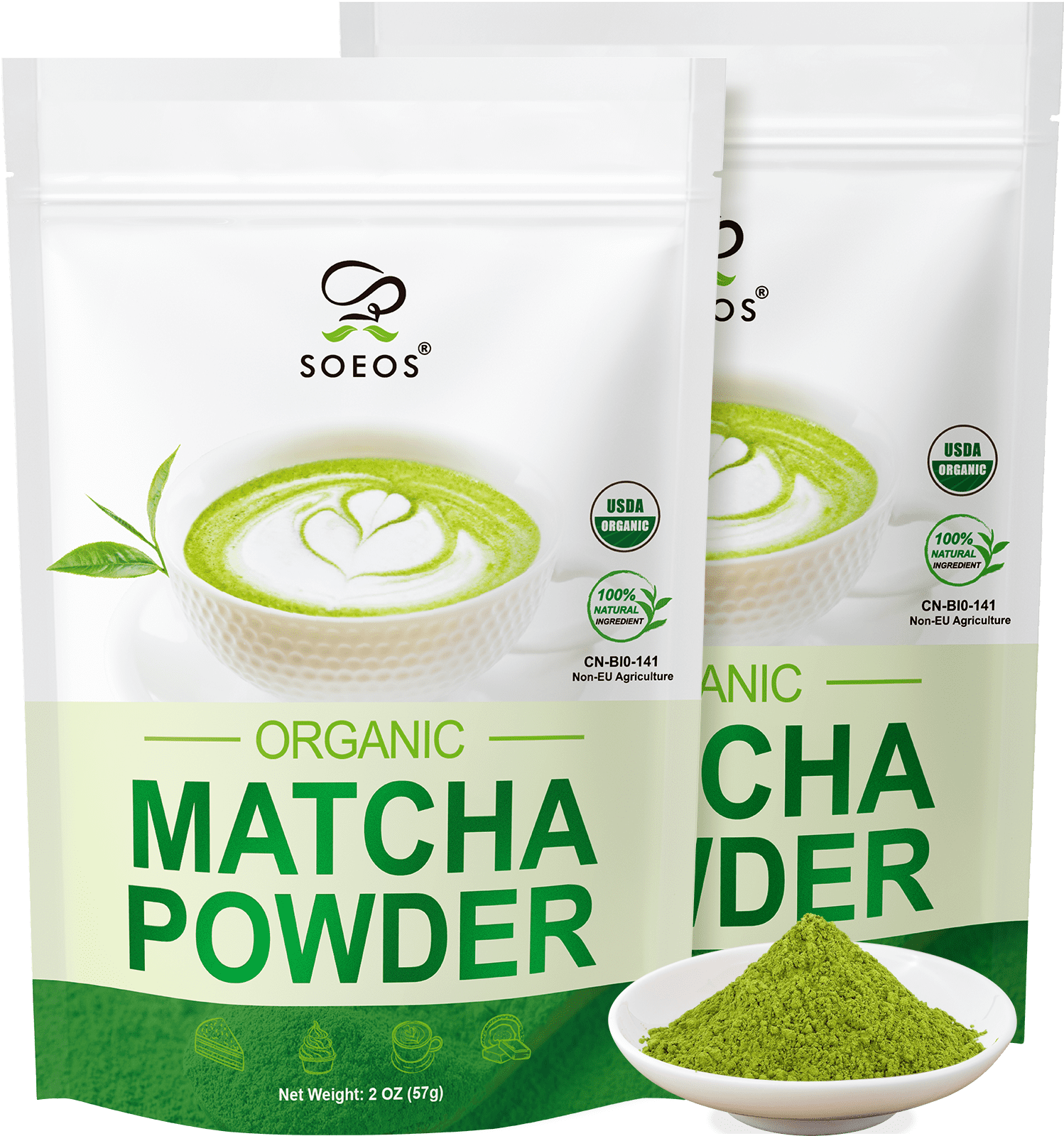まっちゃ Ito En Matcha Green Tea Japanese Matcha Powder, Unsweetened, 2