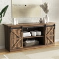 thumbnail image 7 of Lacoo TV Stands Wood Sliding Barn Door Adjustable Storage Farmhouse TV Cabinet for TVs up to 65", Rustic Brown, 7 of 7