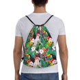 thumbnail image 2 of Drawstring Backpack - Tropical Cute Parrot Toucan Plant Splash Proof Small Drawstring Gym Bag for Women Men, Cinch Sports String Bag Backpack for Travel Swimming Beach, 2 of 8