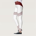 thumbnail image 4 of Gibobby Leggings Deportivos Mujer Mallas con estampado béisbol a la moda para mujer, mallas deportivas con Control Yoga para mujer, mallas talle（Vino， XXL), 4 of 5