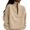 Beige, variant on Womens Quarter Zipper Sweatshirts Long Sleeve Plus Size Plain Pullover 2026 Fall Trendy Casual Fashion Clothes Relaxed Fit Soft Tops womens clothes Light Ashy XXXL