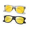 D-Black Frame/Night Vision Yellow Lens+Transparent Grey Frame/Night Vision Yellow Lens