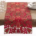 thumbnail image 1 of Saro Lifestyle QX296.R1690B 16 x 90 in. Christmas Tree Cutwork Table Runner, Red, 1 of 1