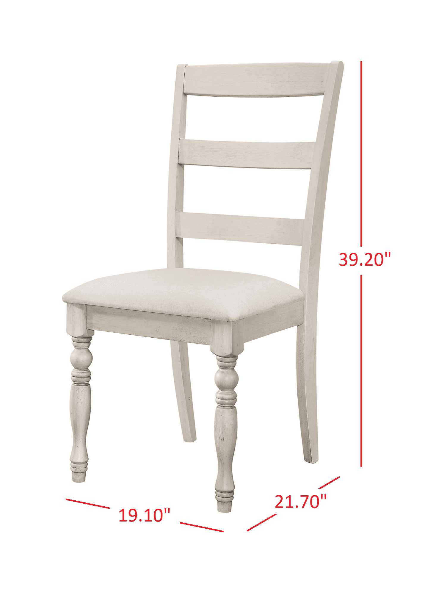 Home Design Savannah Dining Chair (Set of 6), Antique Gray, Ladder-back design, Padded seat, Turned front legs, Comfortable seating, Modern style, Durable construction
