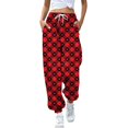 thumbnail image 2 of Pantalones deportivos Gibobby para mujer con estampado y cordón Rojo XL, 2 of 4