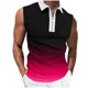 thumbnail image 5 of Camisas de Suéter para Hombre, Gradación de Impresión Turndown Cuello Tanque Deportivo, Moda Casual sin Mangas Top, 5 of 8