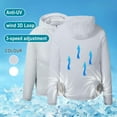 thumbnail image 4 of Mens Cooling Hoodie Jacket with Air Conditioner Fans Womens Long Sleeve Zip-Up Hoodies Summer Workwear Cycling M, 4 of 4