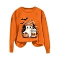 thumbnail image 5 of Meichang Womens Halloween Sweatshirts Ghost Graphic Sweatshirt Oversized Crewneck Long Sleeve Fall Pullover Vintage Sweatshirts, 5 of 6