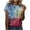Blue, variant on Otvok Womens Summer Tops Regular Casual Short Sleeve Flower Print Round Neck Pullover Blouse