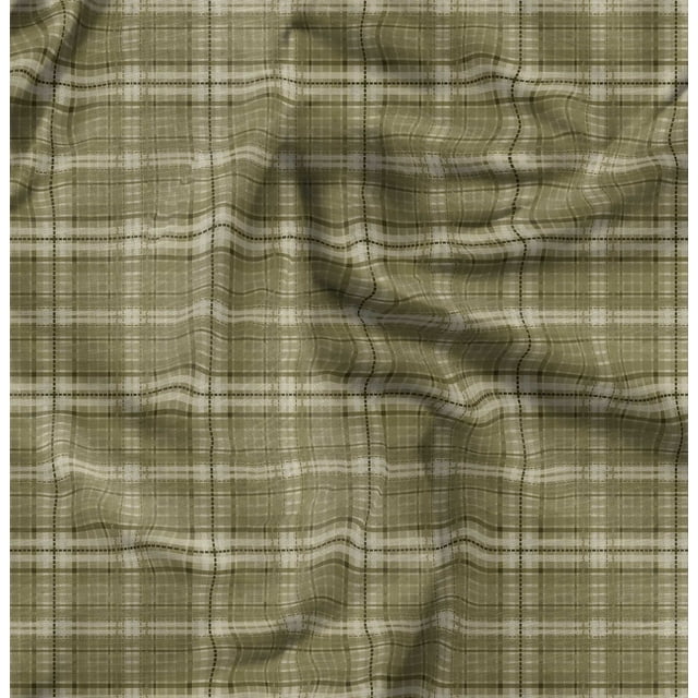 Soimoi Rayon Fabric Plaid Check Decor Fabric Printed Yard 56 Inch Wide